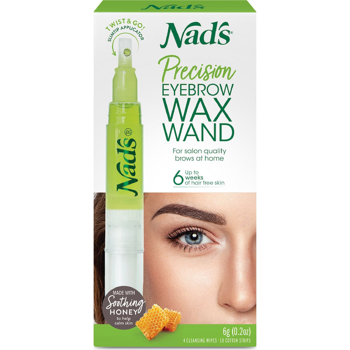 Nad's Hair Removal Gel Natural Facial Wand 6g