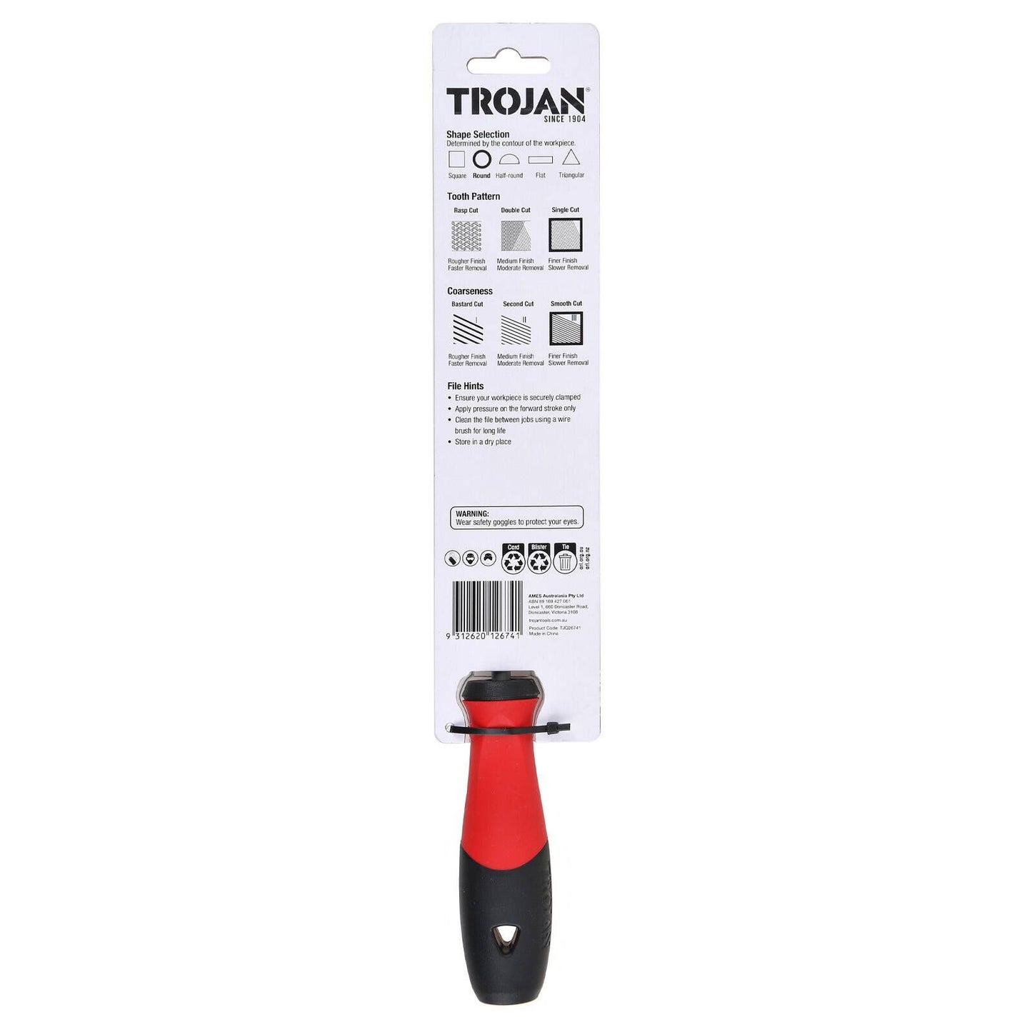 Trojan Round File - 200mm - Single Cut