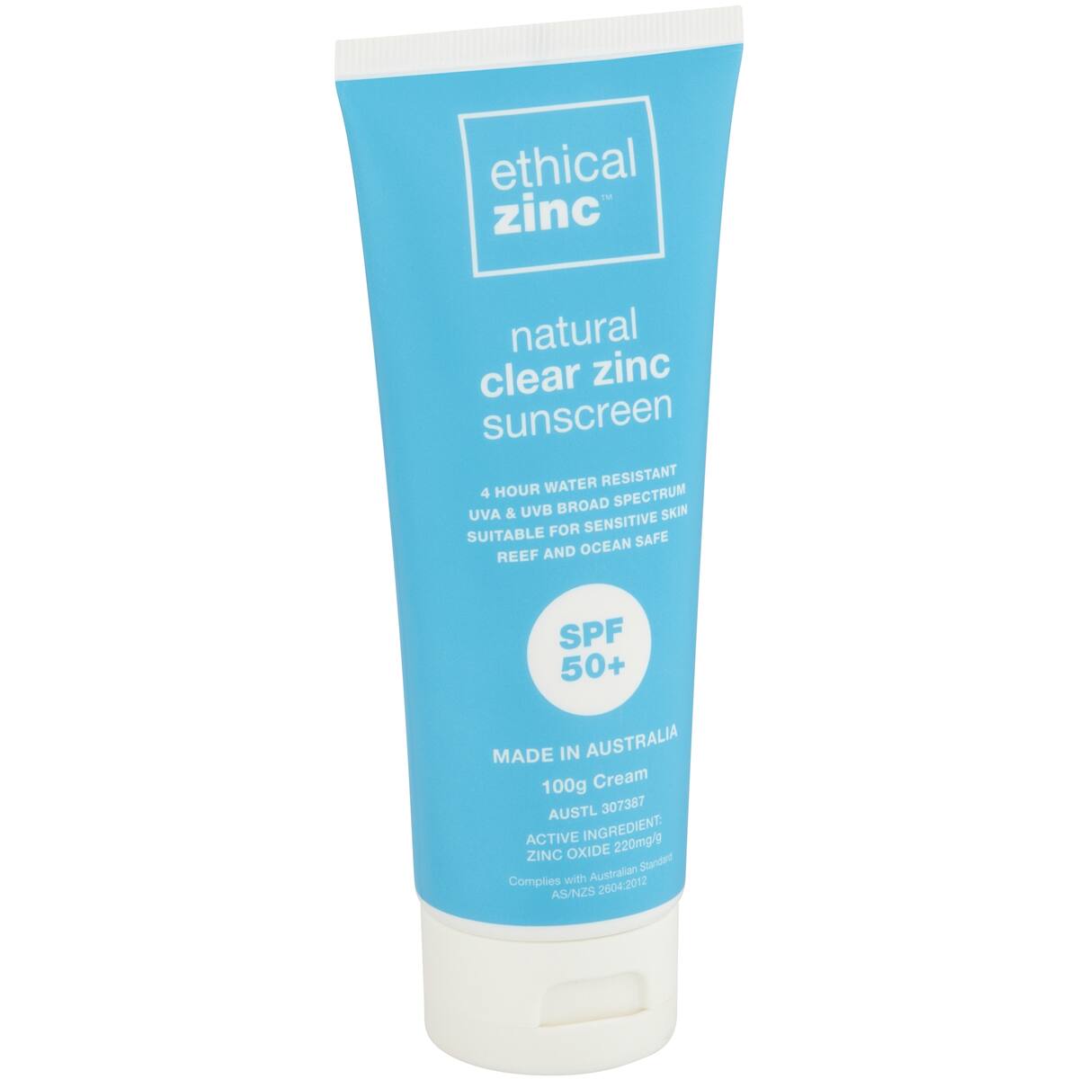 Ethical Zinc Spf 50+ Natural Clear Zinc Sunscreen 100g