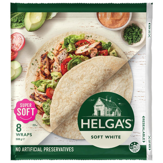 Helgas Traditional White Wraps 8 Pack