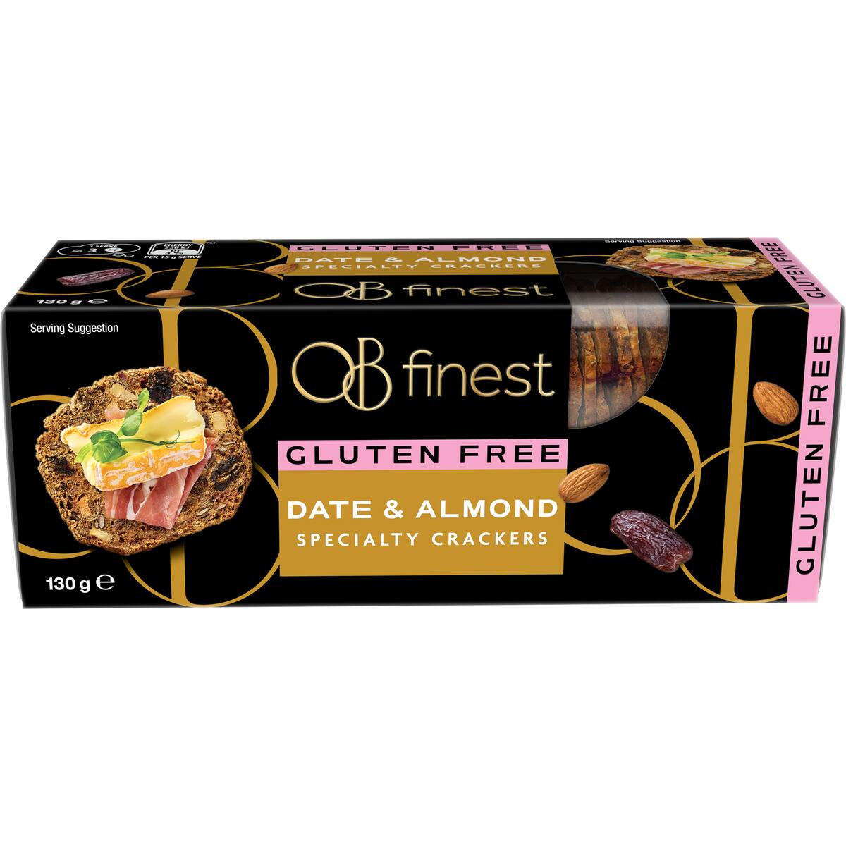 Ob Finest Gluten Free Speciality Crackers Date & Almond 130g