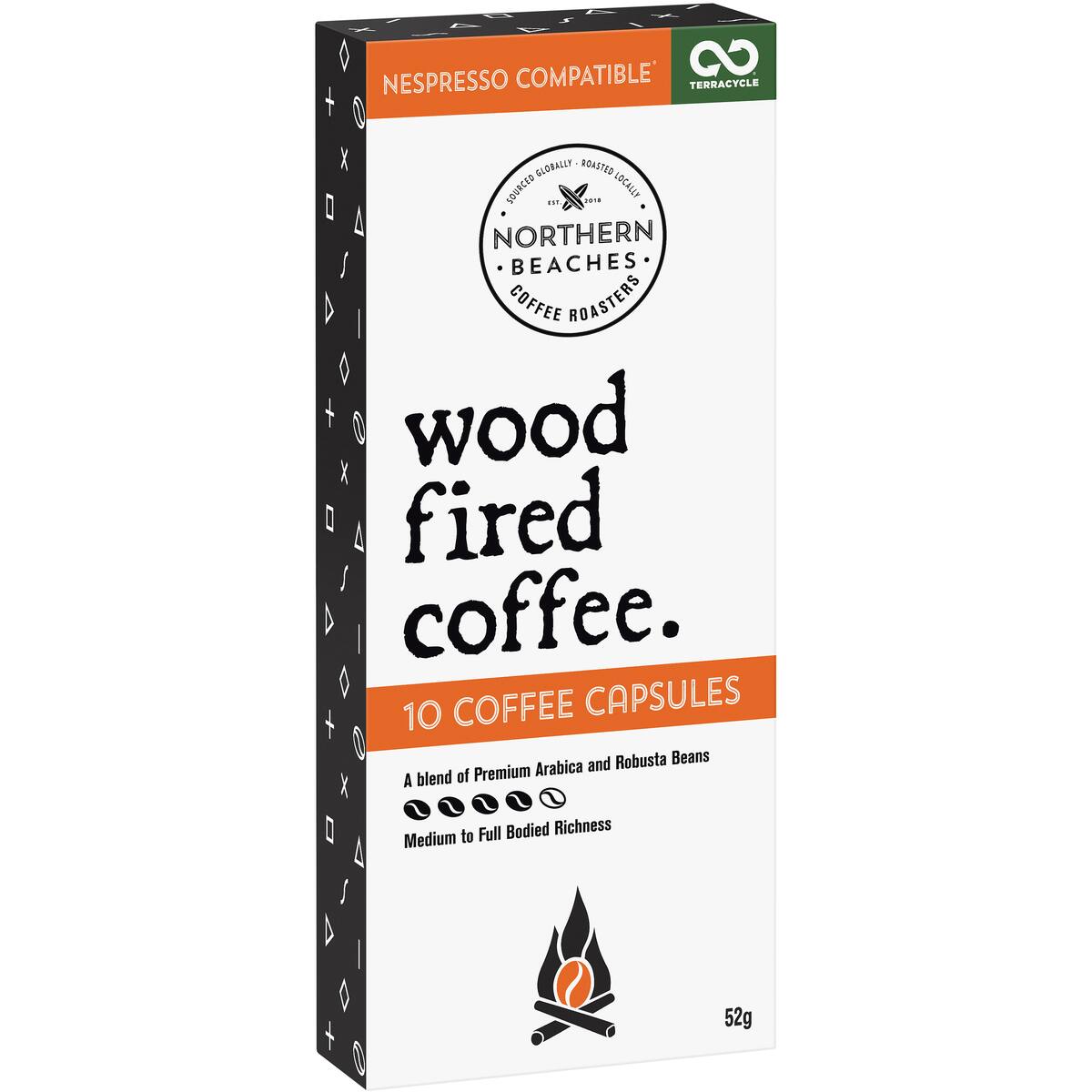 Northern Beaches Coffee Roasters Wood Fired Coffee Nespresso Compatible Capsules 10 Pack