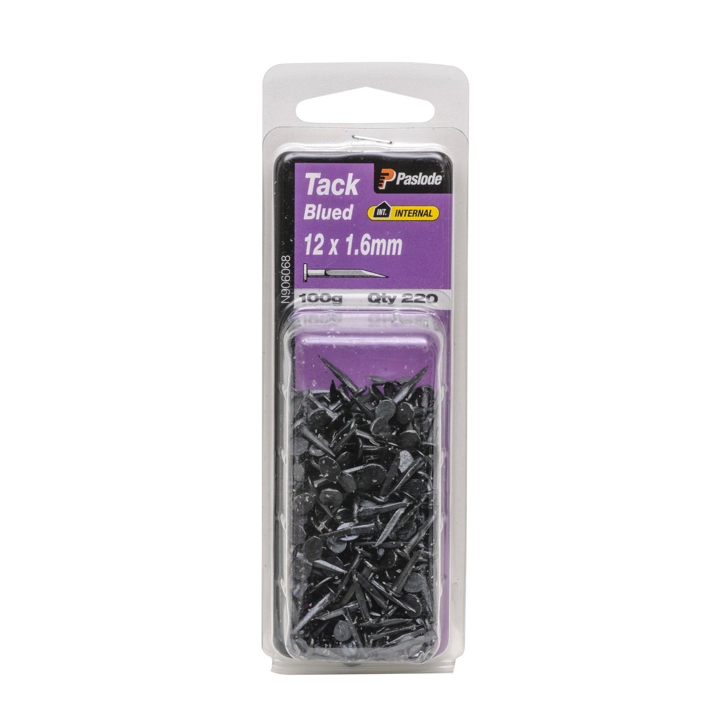 Paslode Tack Nails - 12 x 1.6mm - Black - 220 Pack