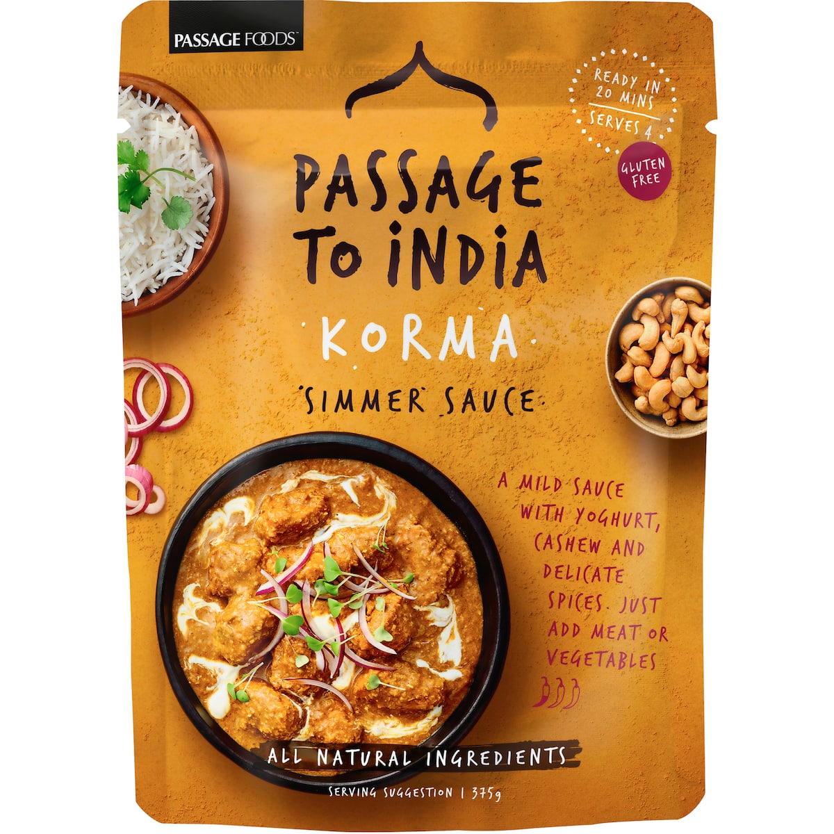 Passage To India Simmer Sauce Curry Korma 375g