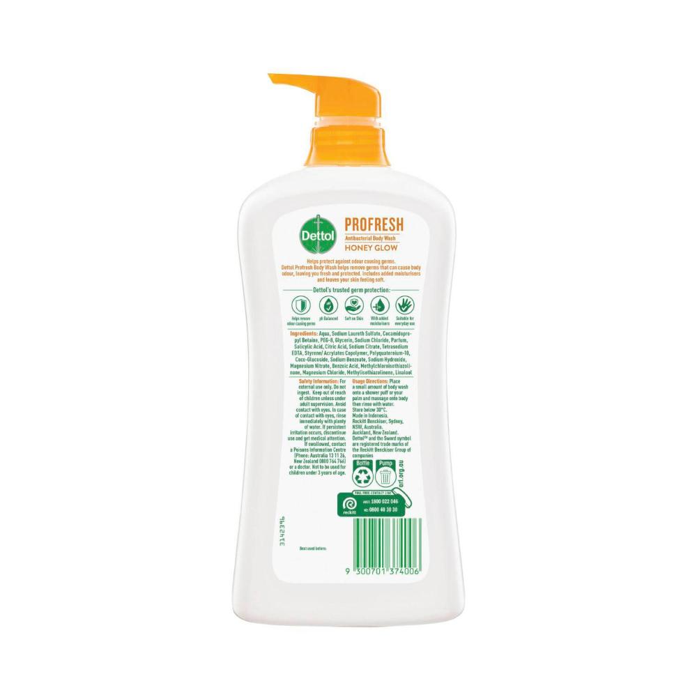 Dettol Profresh Shower Gel Body Wash Milk &honey - 950mL