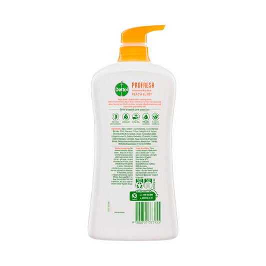 Dettol Profresh Shower Gel Body Wash Peach And Raspberry - 950mL
