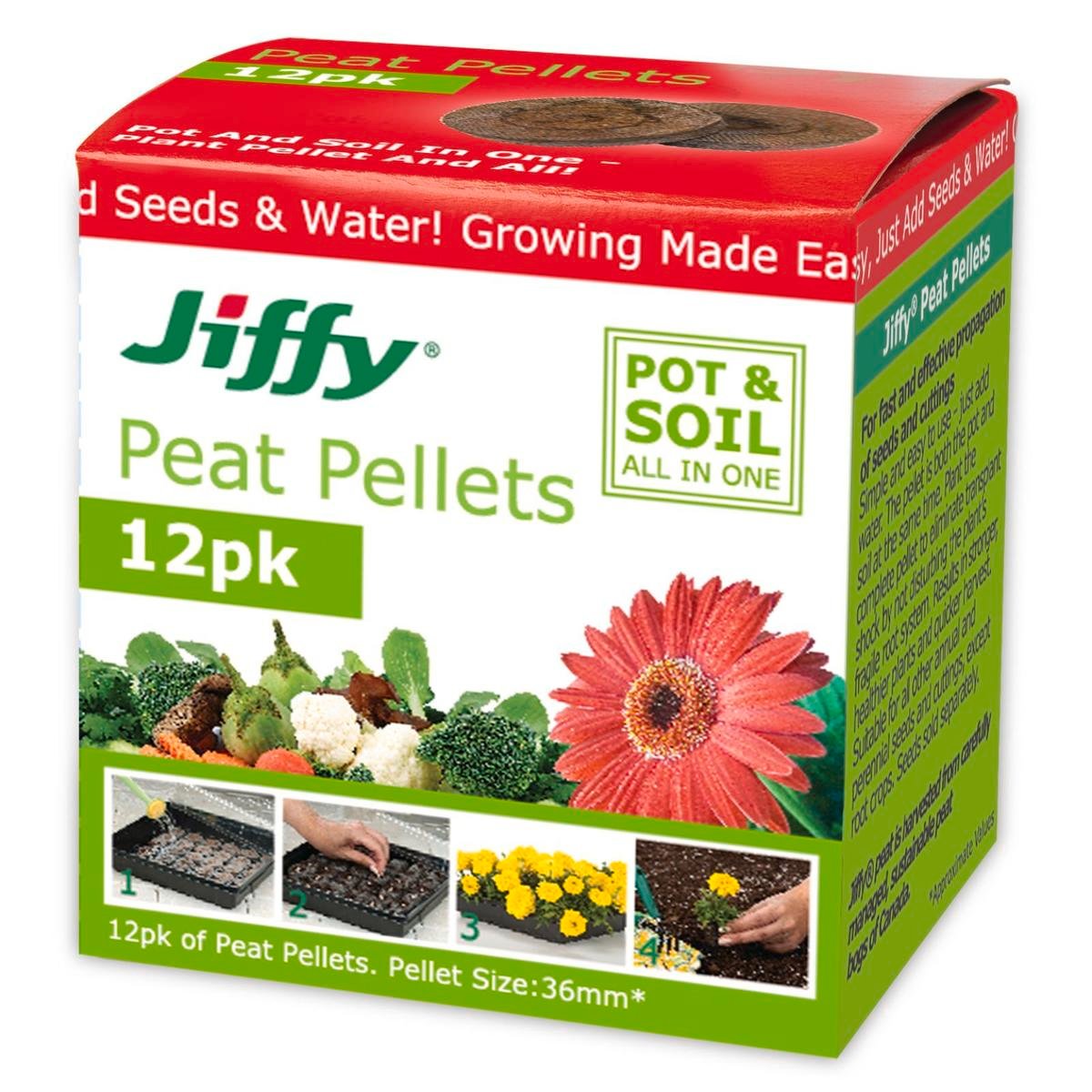 Mr Fothergill Jiffy 36mm Peat Pellet 12 Pack Compressed Peat Easy Use
