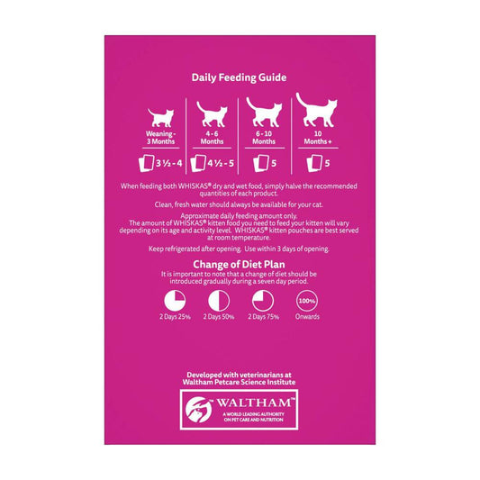 Whiskas Kitten Wet Cat Food With Chicken Favourites In Gravy Pouches 12x85g - 12 pack
