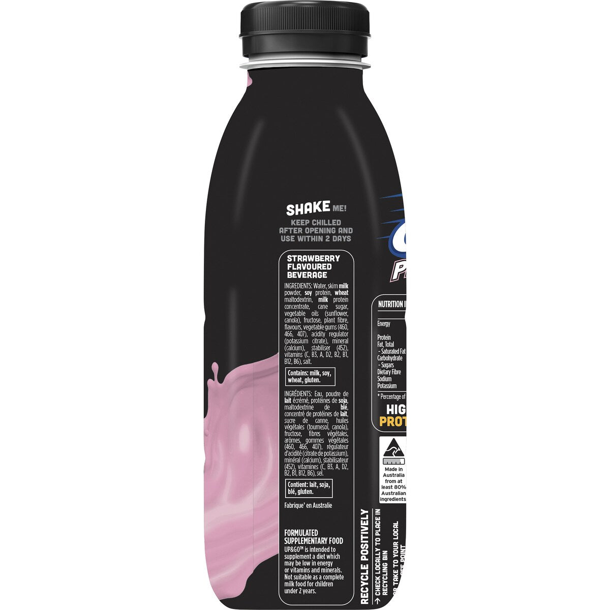 Up&go Protein Energize Strawberry Flavour Drink 500ml