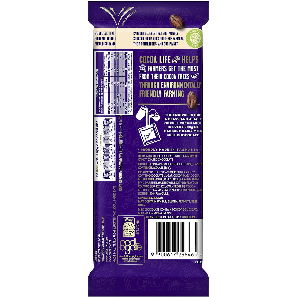 Cadbury Dairy Milk Mini Eggs Chocolate Block 170g
