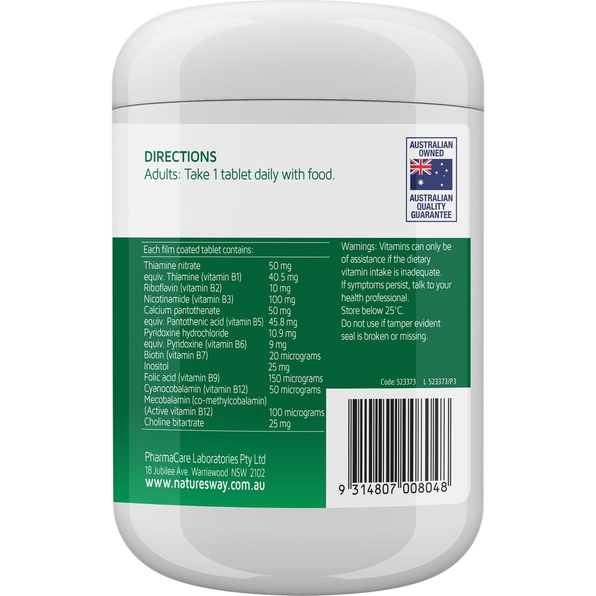Natures Way Vitamin B Energy Boost Tablets 200 Pack