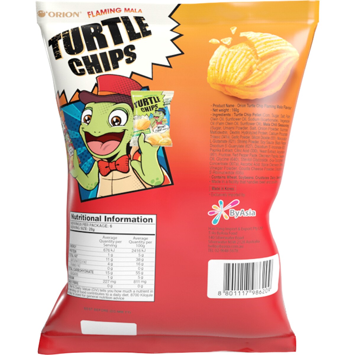 Orion Turtle Chips Flaming Mala 160g