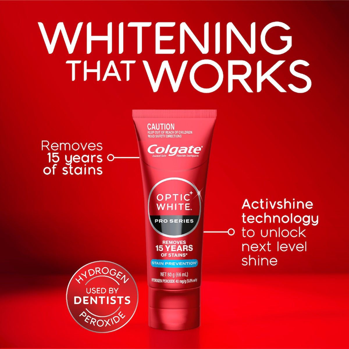 Colgate Teeth Whitening Toothpaste Pro Optic White Stain Prevention 80g