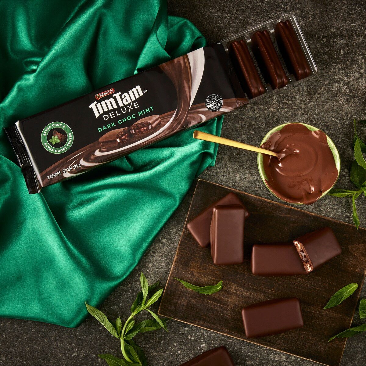 Arnotts Tim Tam Deluxe Dark Choc Mint Chocolate Biscuits 175g