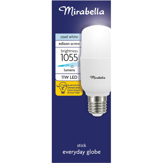 Mirabella LED Stick T45 11W 1055lm Edison Screw Cool White Globe each