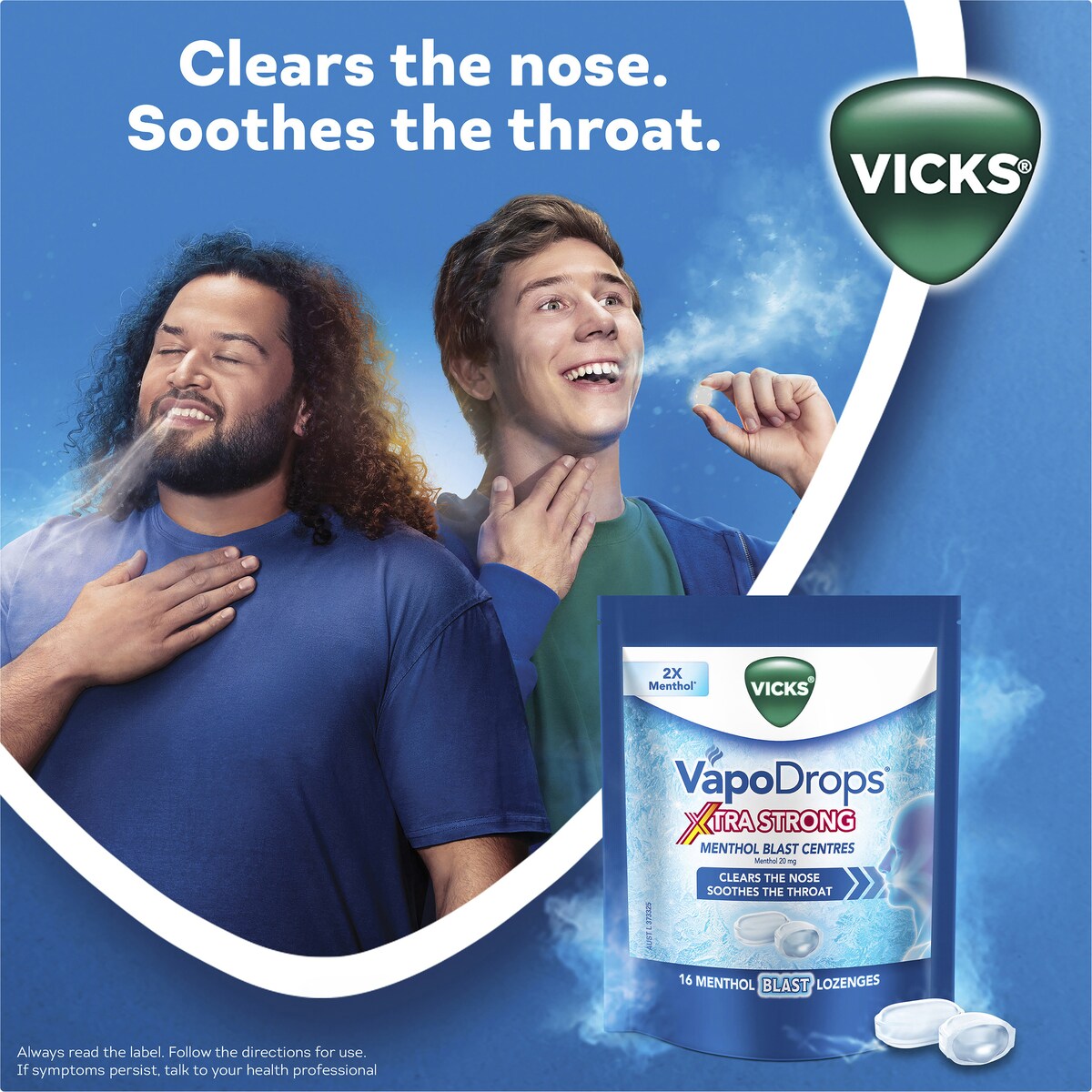 Vicks Vapodrops Xtra Strong Menthol Blast 16 Pack