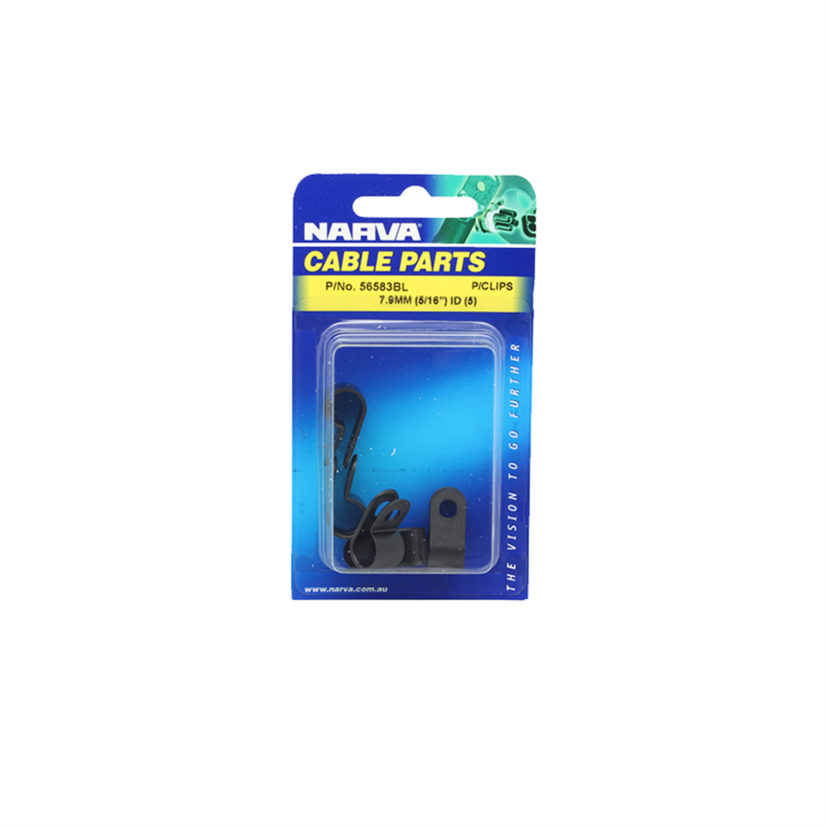 Narva Nylon Cable Clamps 7.9mm UV Weather Resistant Black 5 Pack