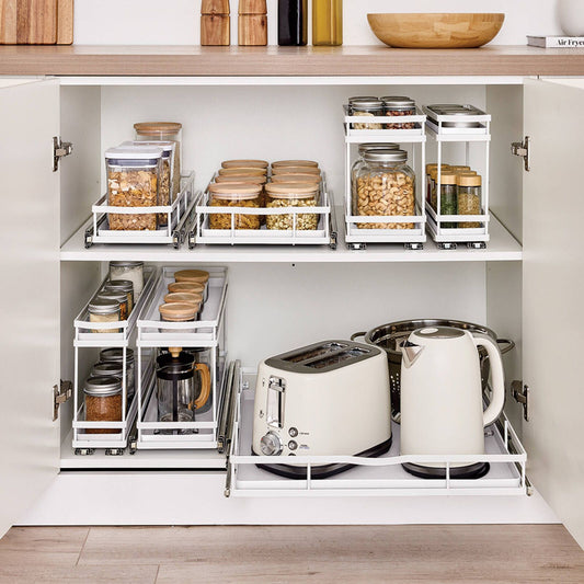 EzyStorage Förma 2-Tier Pull Out Drawer - 100 x 500mm - White
