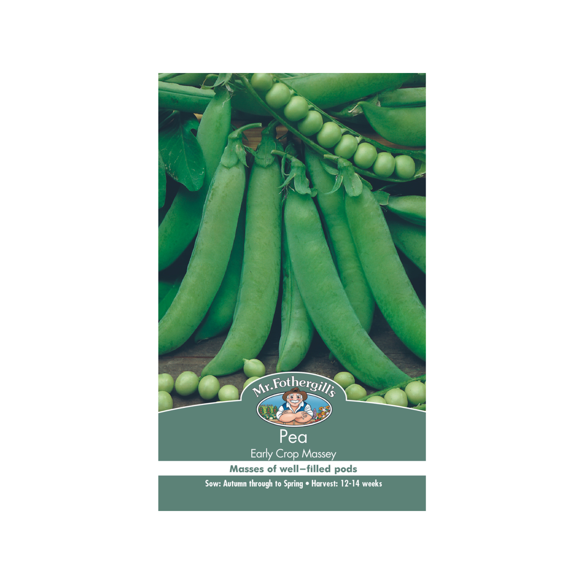 Mr Fothergill Pea Seeds - Early Crop Massey - 110mm - Green - Sweet Flavor