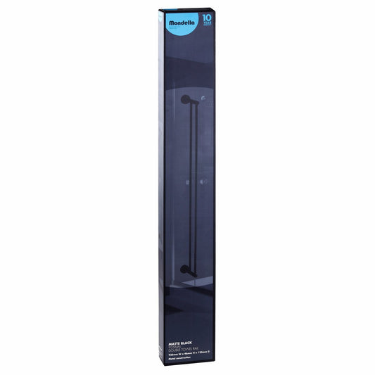 Mondella 935mm Matte Black Resonance Double Towel Rail - 2 Towel Capacity
