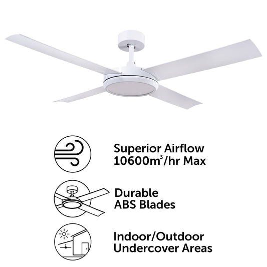 Brilliant White LED CCT Inaya DC Ceiling Fan - 52"
