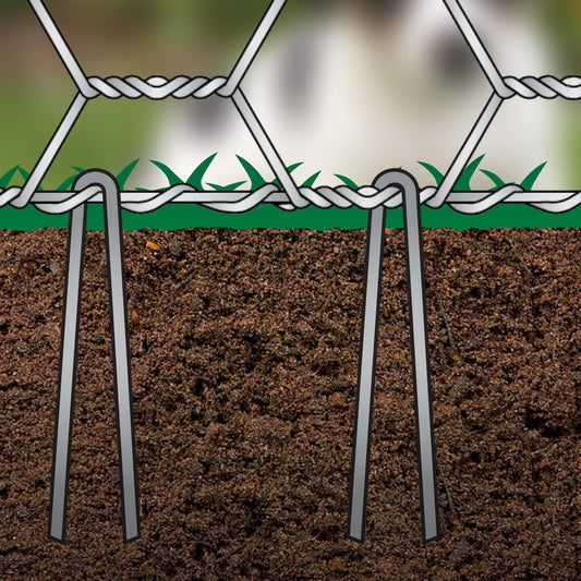 Jack Mesh Fence Anchors 20 Pack - Ground Anchor - Galvanised Wire