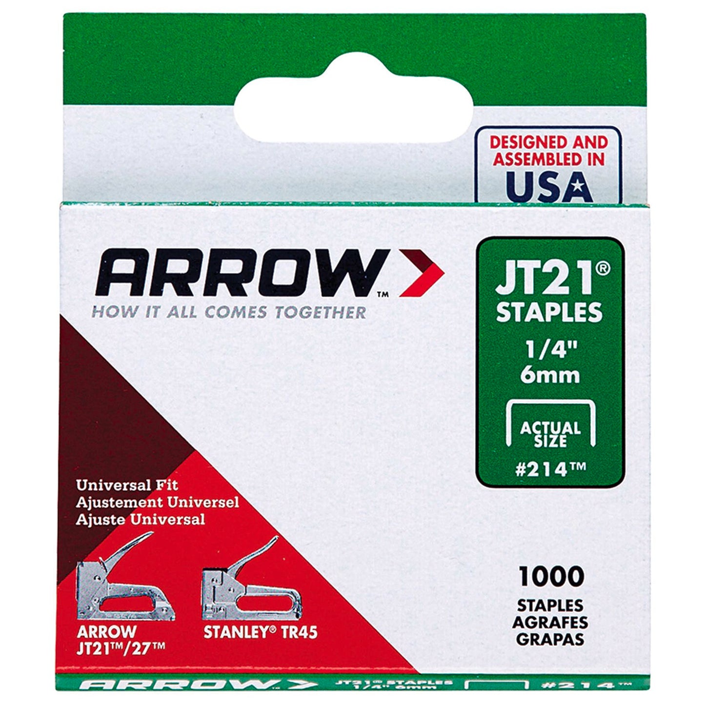 Arrow JT21 Staples - 6mm - 1000 Pack