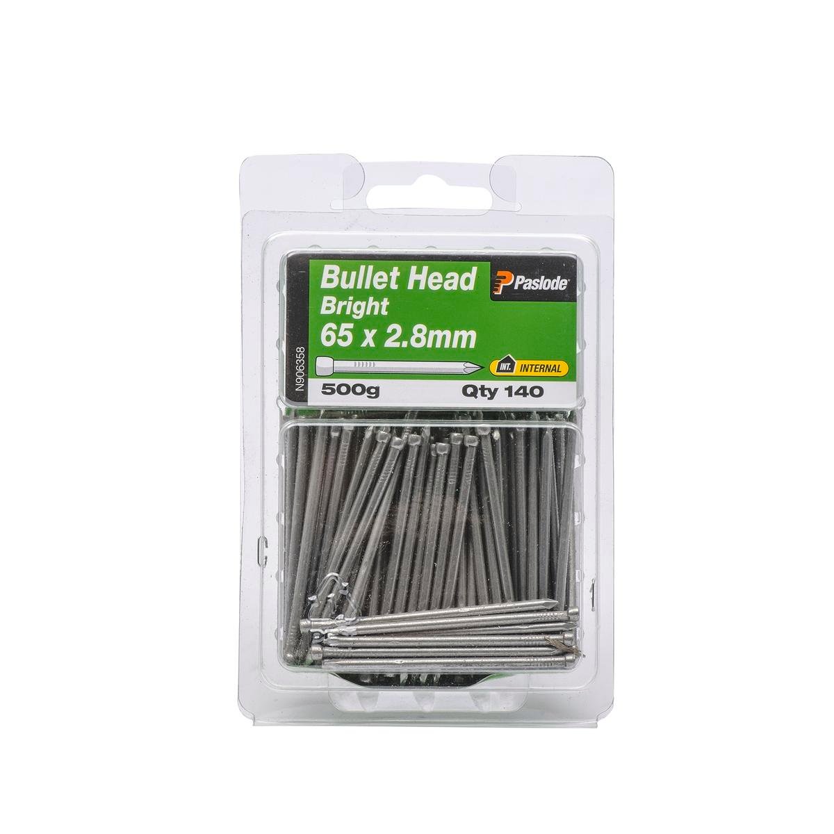 Paslode Bullet Head Nails - 65mm x 2.8mm Bright Steel - 140 Pack
