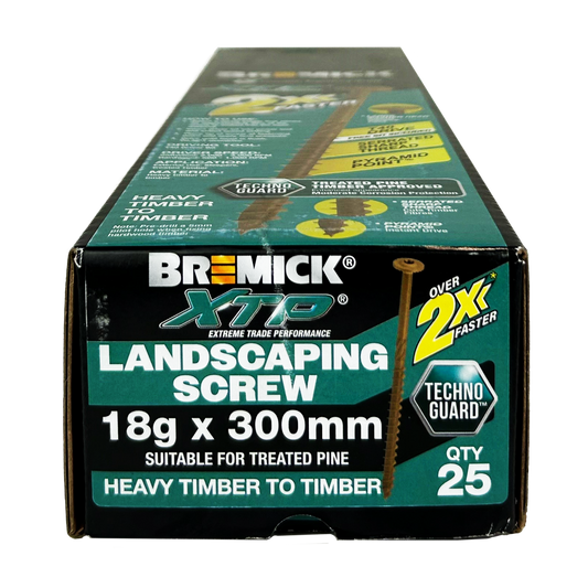 Bremick XTP Landscape Screws 18g x 300 T40 Technoguard - 25 Pack