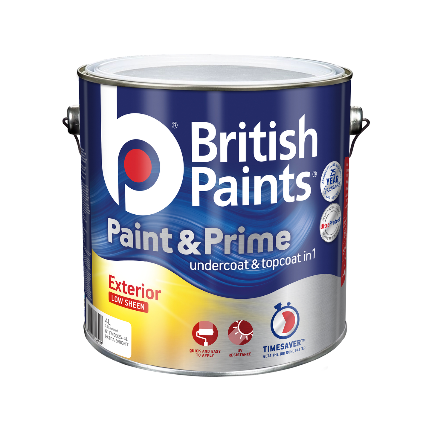 British Paints Extra Bright Low Sheen Exterior Paint - 4L