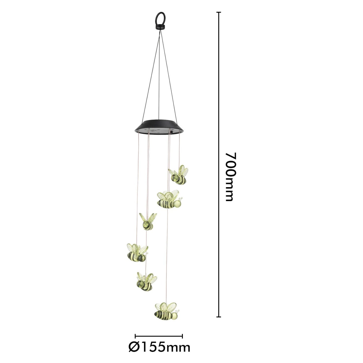 Click Solar Bee Windchime - 6 RGB LED - 125 x 700mm