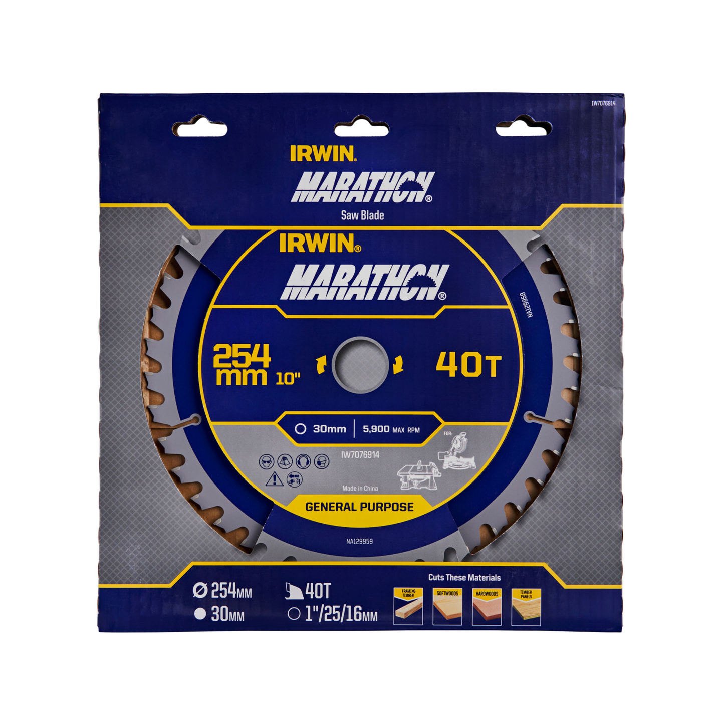 Irwin Marathon Circular Saw Blade - 254mm - 40T
