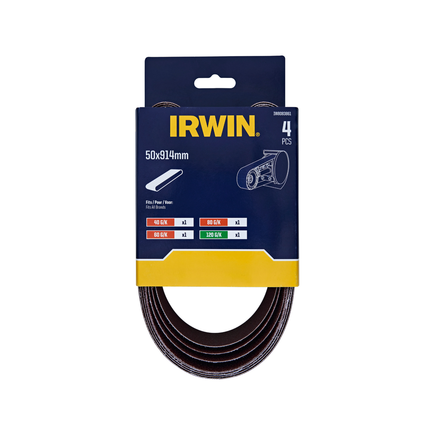 Irwin Sanding Belt - 50 x 914mm - 4 Pack