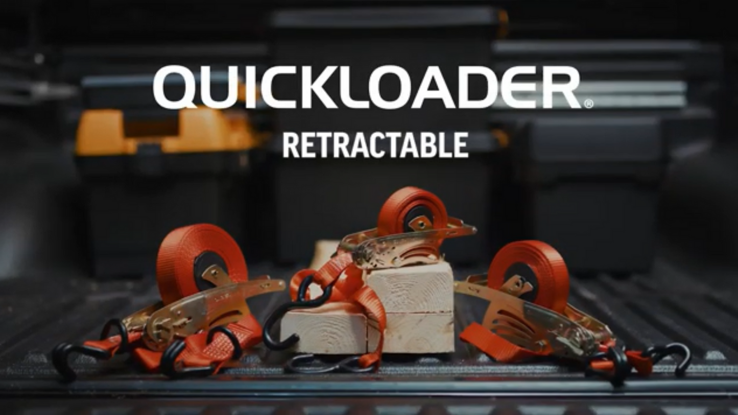 Quickloader Tie Down Strap Ratchet - 3m - 250kg - Red/Black