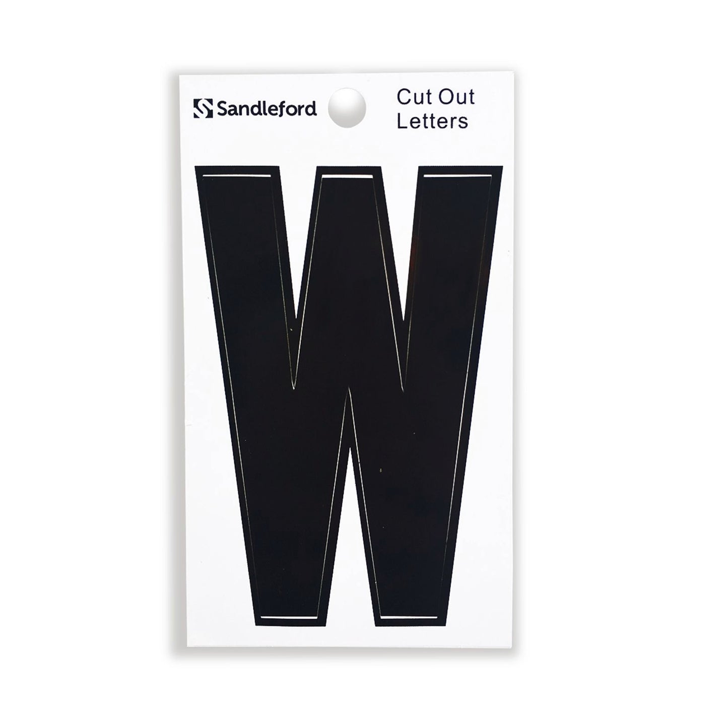 Sandleford Black Cut Out Self Adhesive House Letter W - 85mm