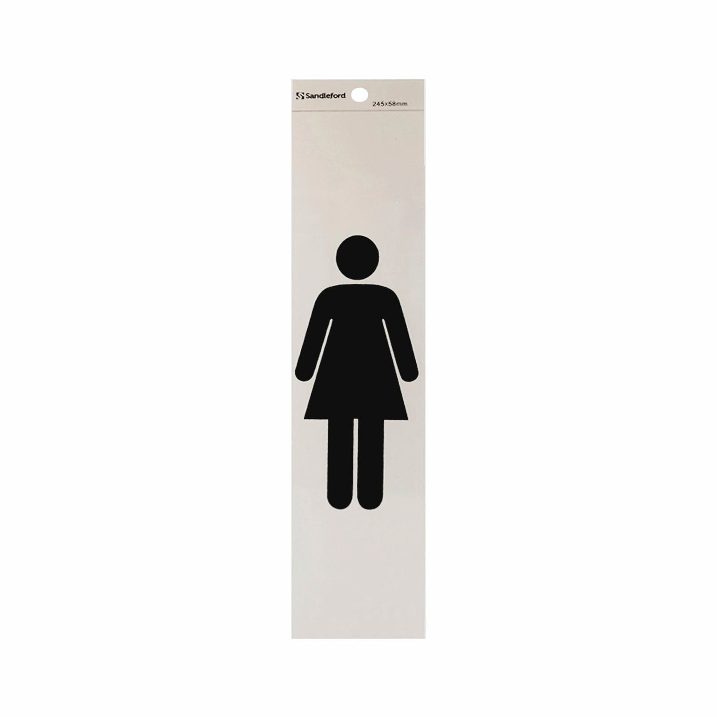 Sandleford Ladies Symbol Silver Self Adhesive Sign - 245 x 58mm