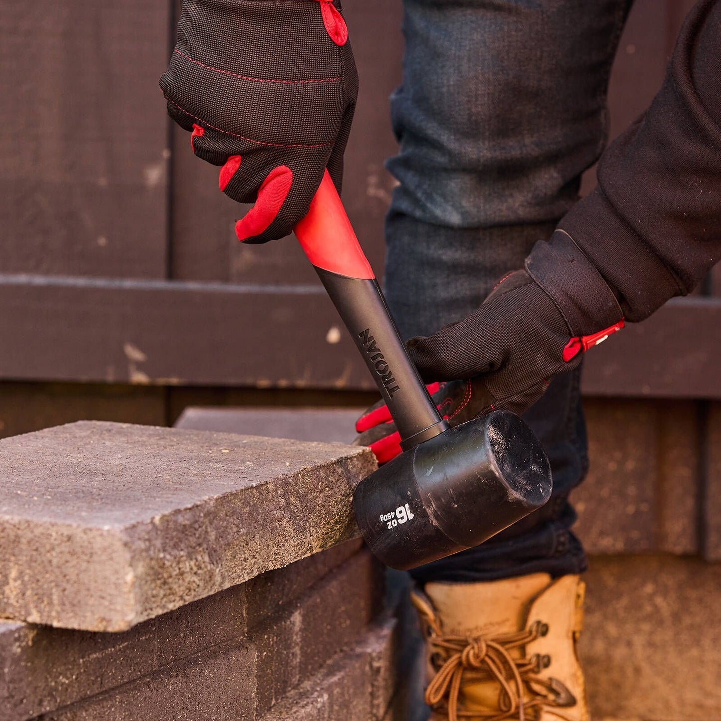Trojan Black Fibreglass Rubber Mallet - 16oz - 450g