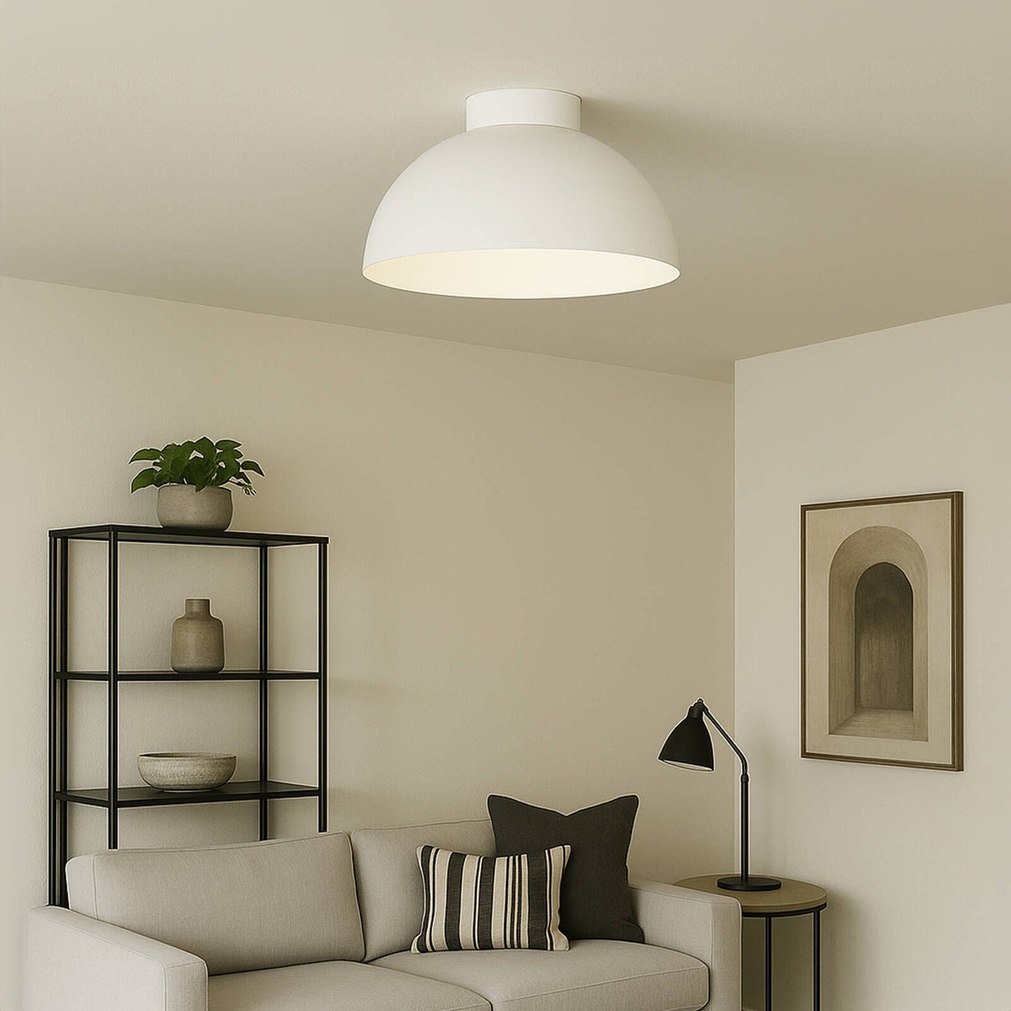 Mirabella Eliza Batten Fix - Metal Dome - Matt White