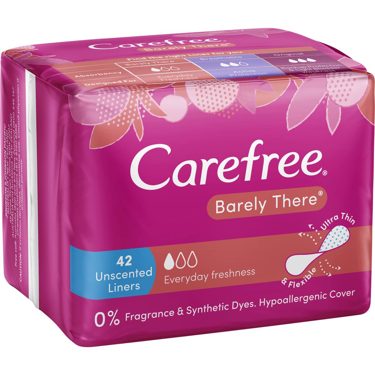 Carefree Barely There Unscented Liners 42 Pack