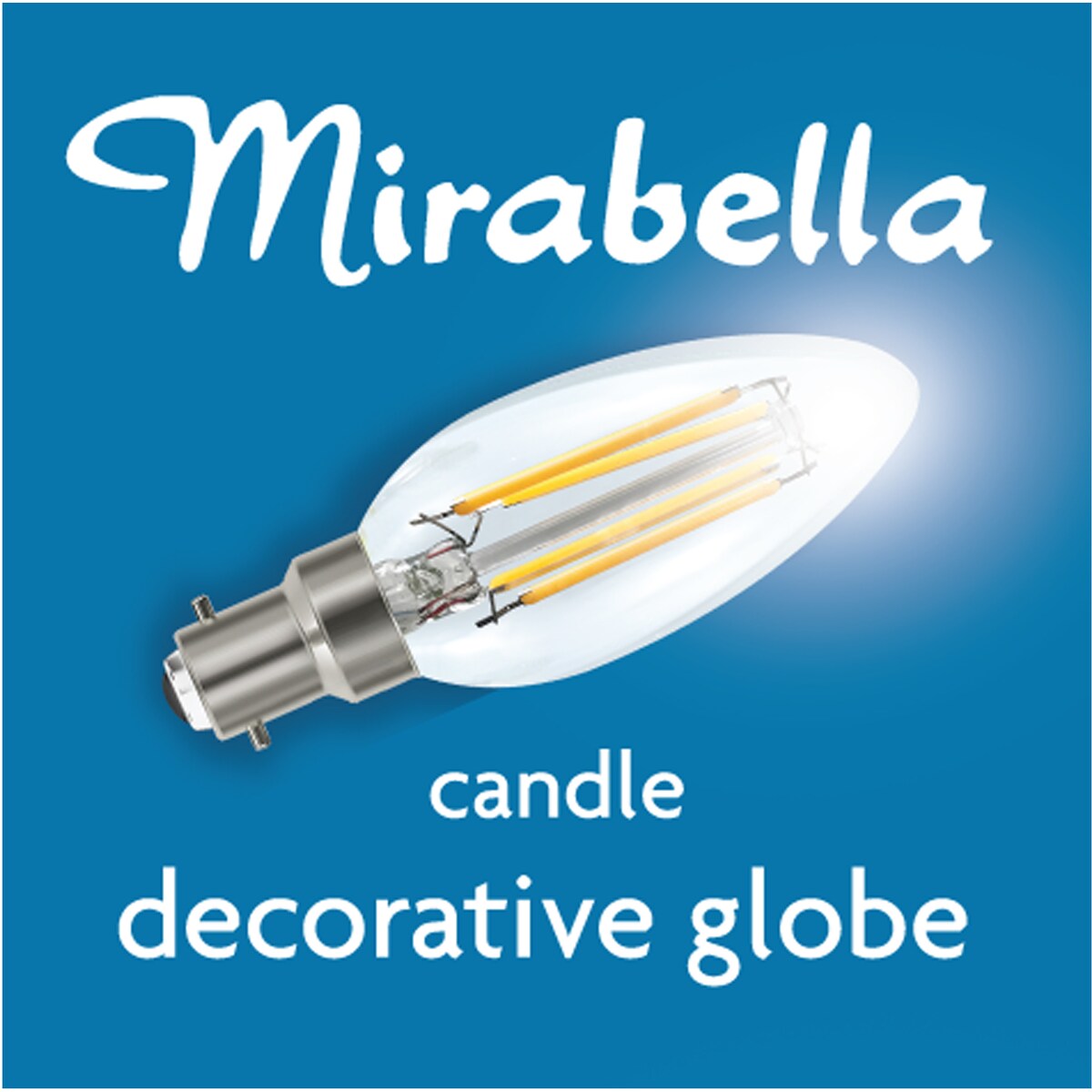 Mirabella Led Candle Filament Sbc 4w 470lm Warm White 1 Pack