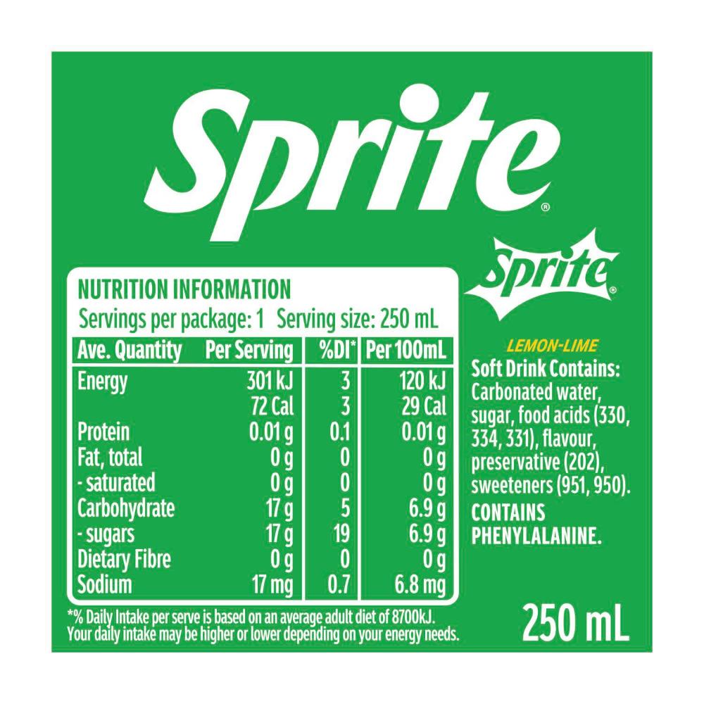 Sprite Lemonade Soft Drink Mini Can - 250mL