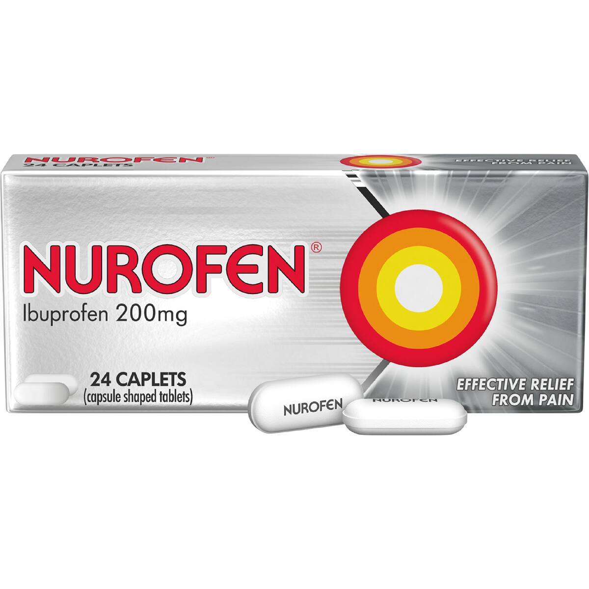 Nurofen Pain & Inflammation Relief Caplets 200mg Ibuprofen 24 Pack