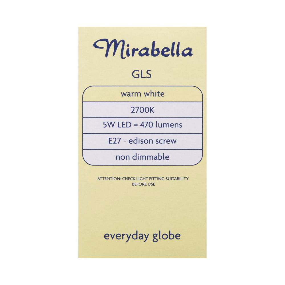 Mirabella Led Globe Gls Edison Screw 5.5 Watt Warm White - 1 each