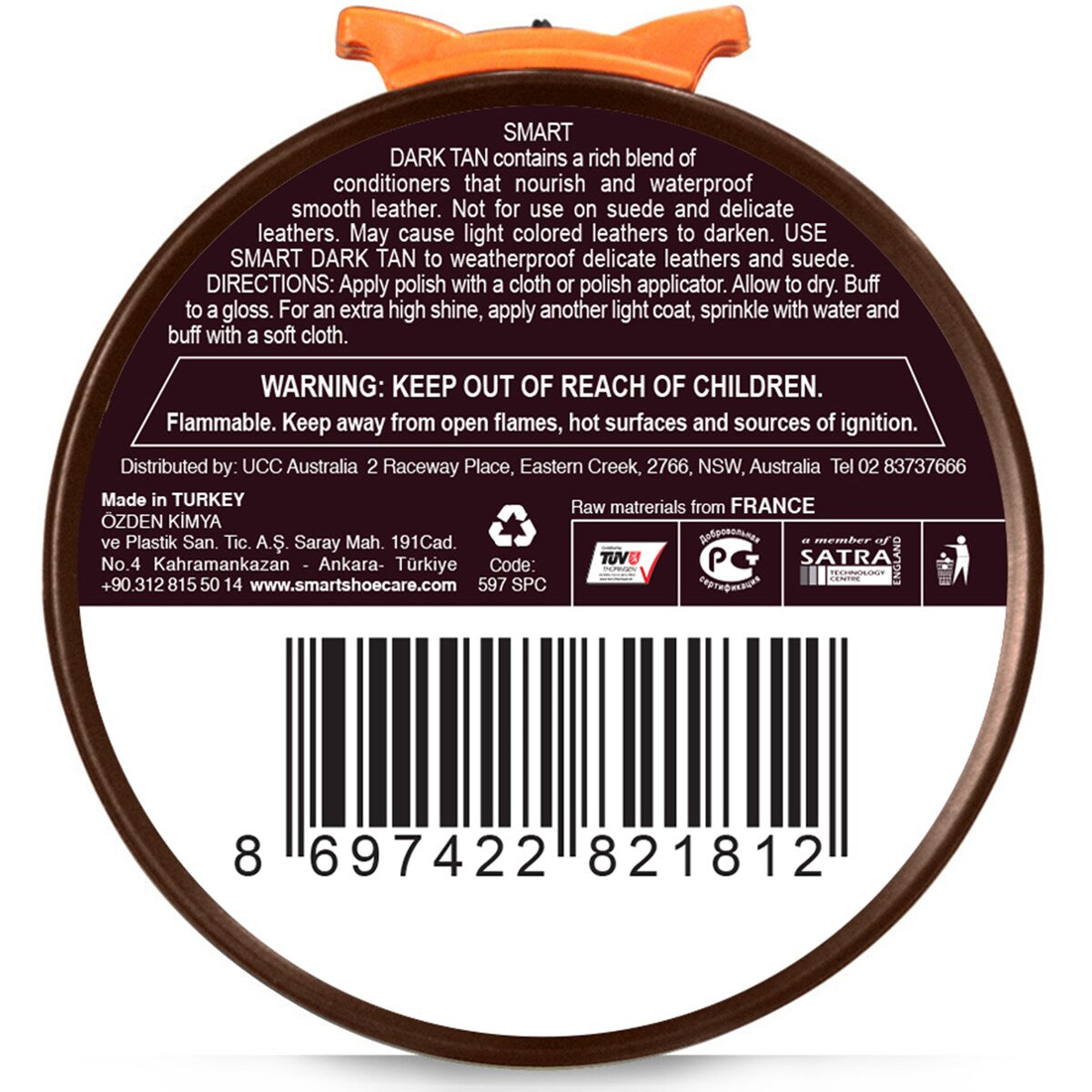Smart Smart Shoe Polish Paste Dark Tan 50g