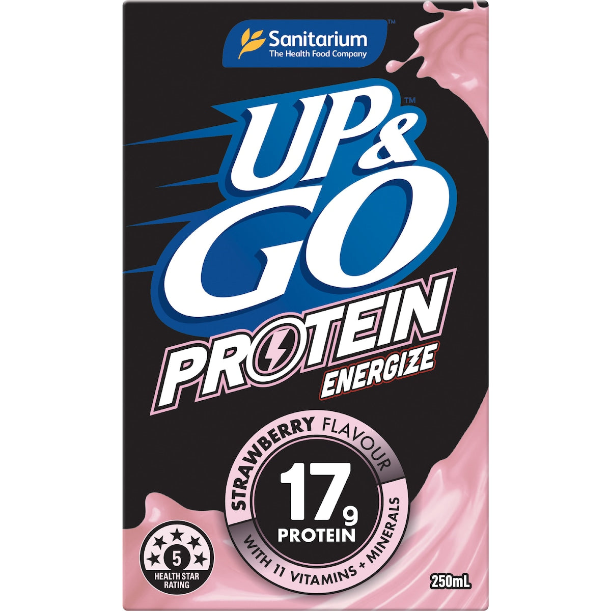Up&go Protein Energize Liquid Breakfast Strawberry 250ml X 6 Pack
