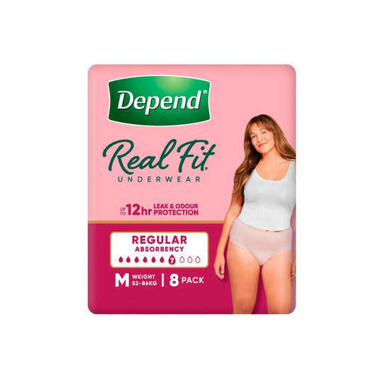 Depend Real Fit Incontinence Underwear Regular Women Medium - 8 pack