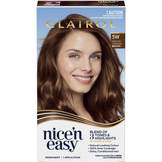 Clairol Nice 'N Easy Permanent 5W Caramel Brown Hair Colour each