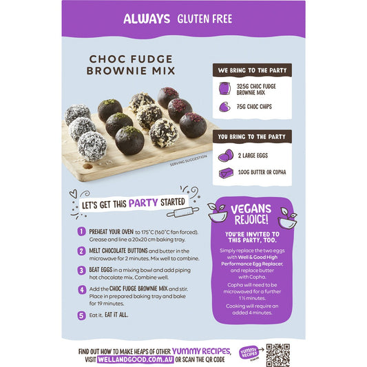 Well & Good Gluten Free Choc Fudge Brownie Mix 400g