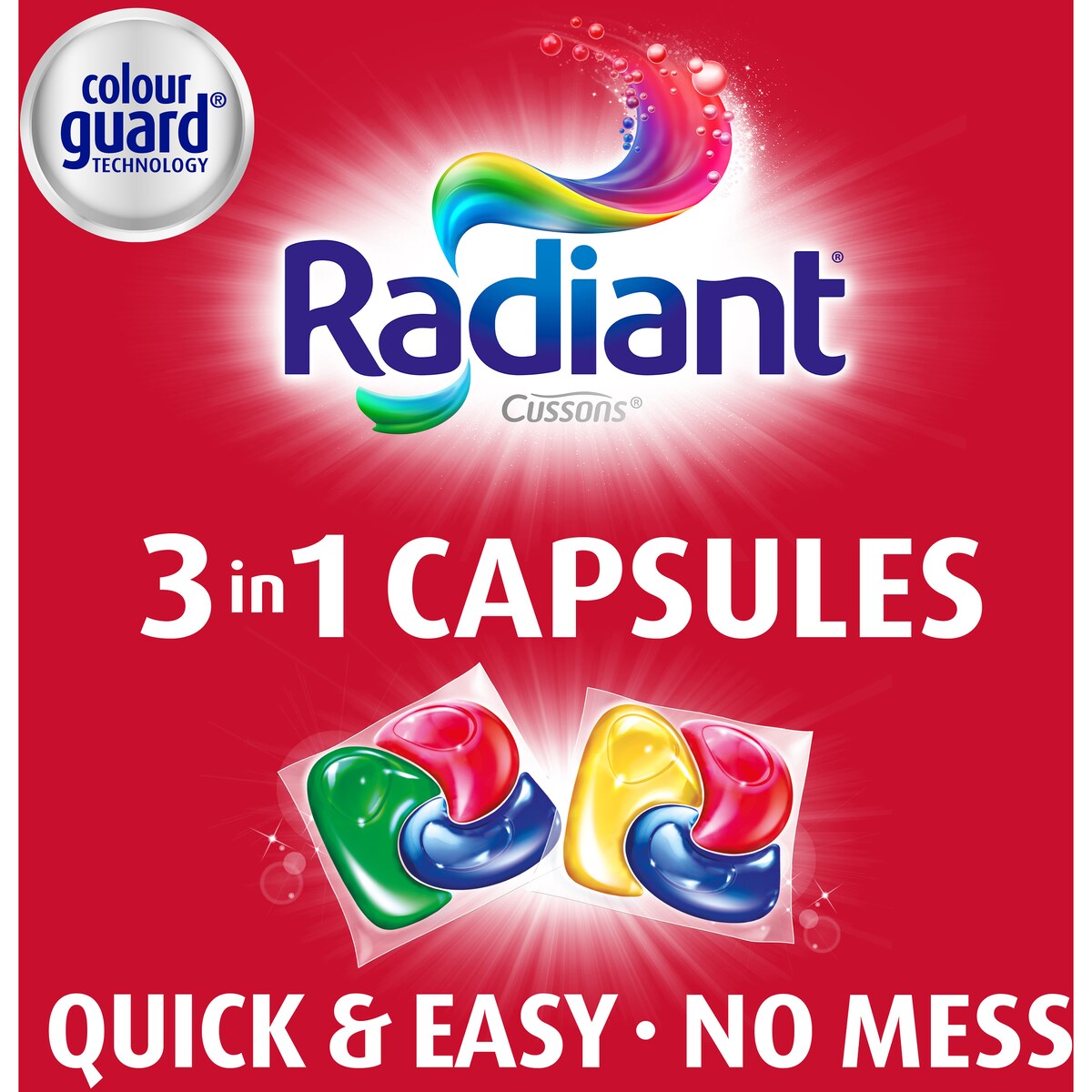 Radiant Colour Care+ Liquid Laundry Capsules Detergent Washing 28 Pack
