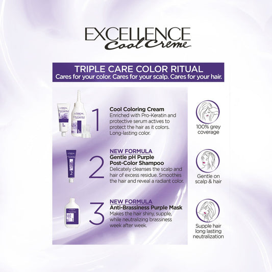 L'oreal Excellence Cool Crème Hair Ash Dark Brown Hair Colour Each